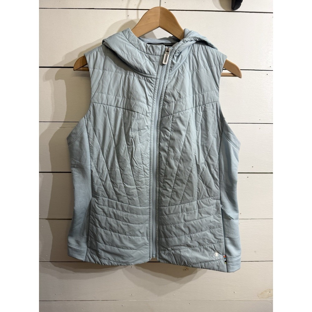 Smartwool Smartloft‎ Hooded Insulated Vest Winter Sky Blue Women's Size Large